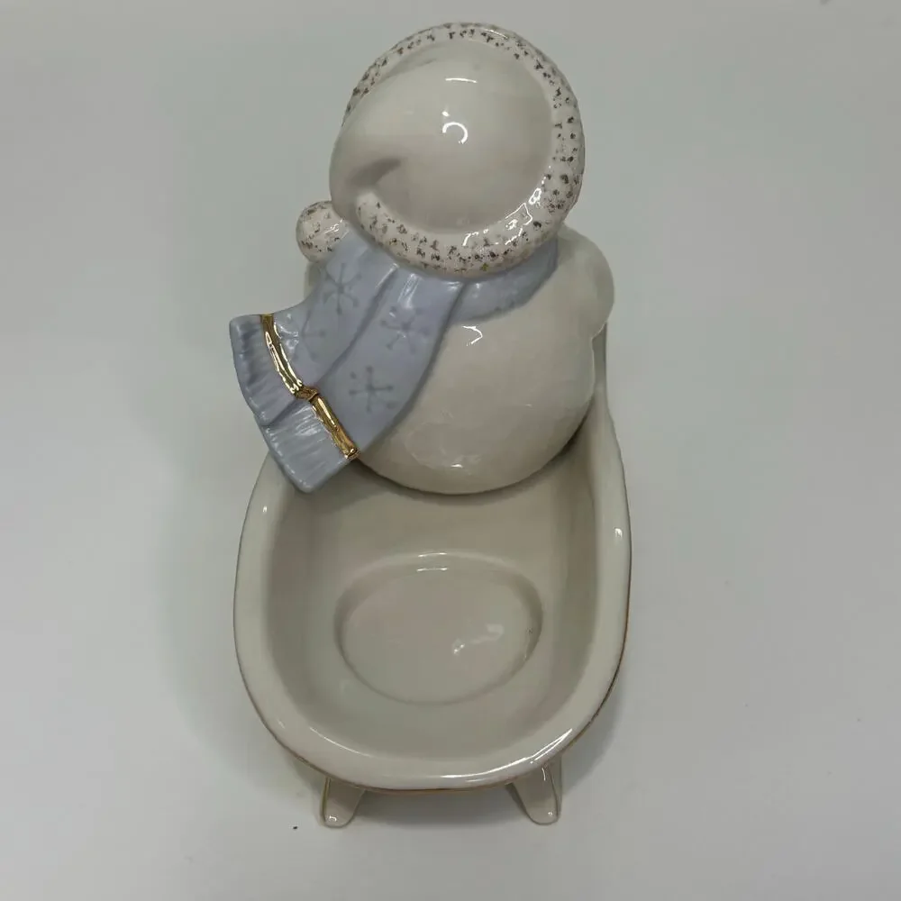 Lenox Snowman on Sled Votive